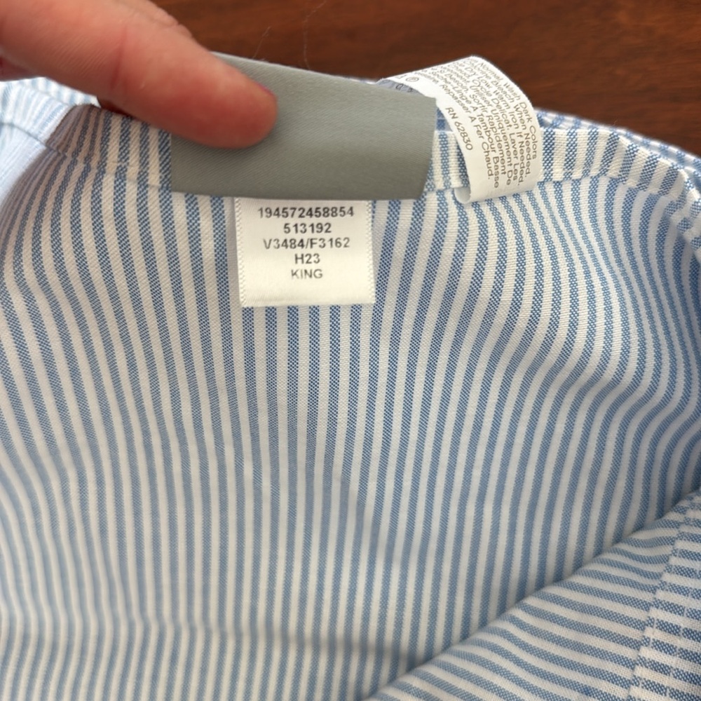 Lands' End King Oxford Cloth Cotton Flat Sheet - Picture 3 of 4